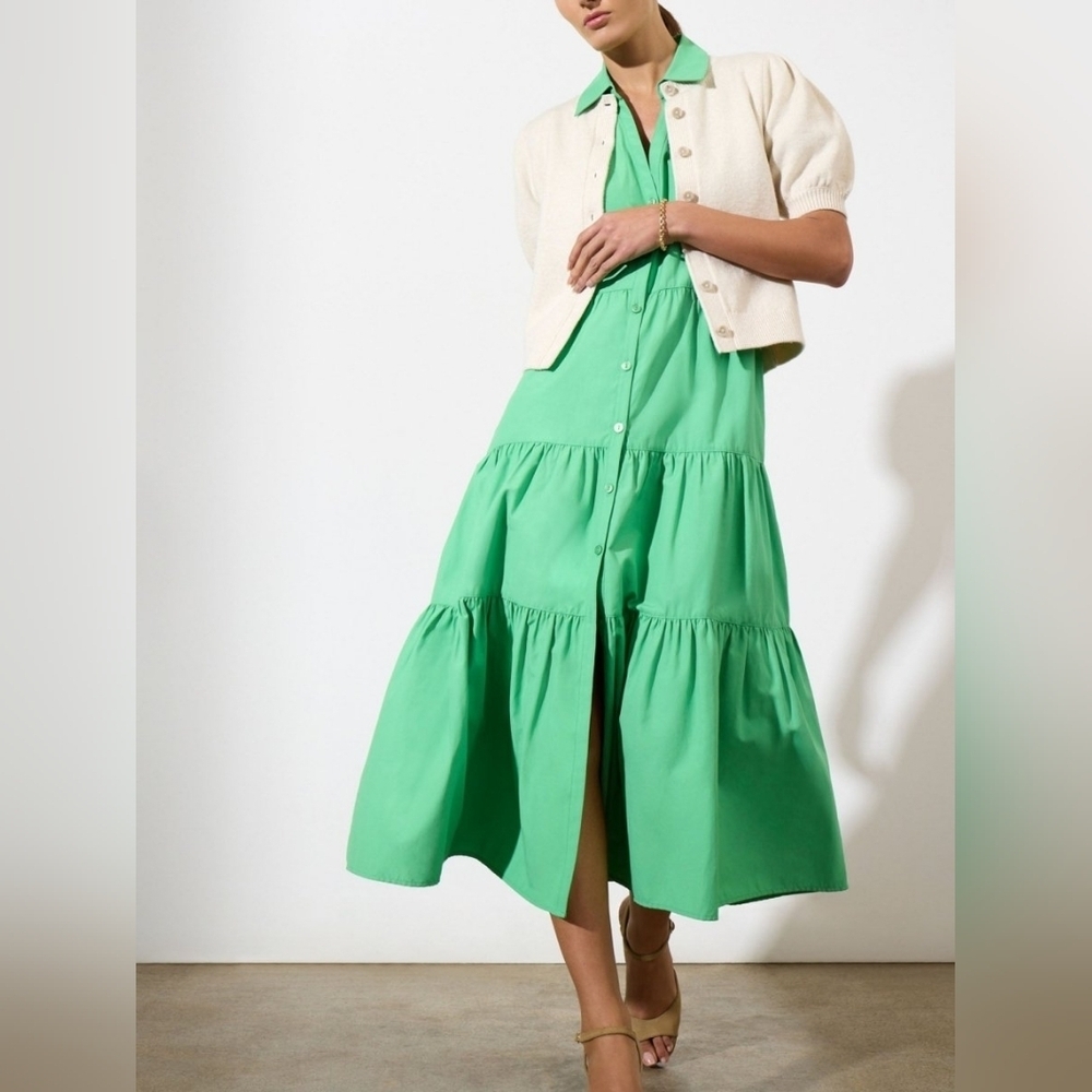 Brochu Walker Vibrant Green Button-Down Maxi Dress - Picture 2 of 8